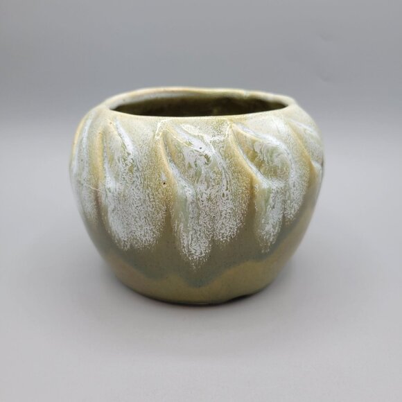 Vintage California USA Ceramic Planter Green Textured Design Mid Century - Picture 3 of 6